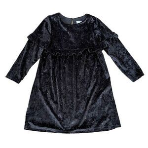 Vintage rare editions black glitter velour dress 7/8